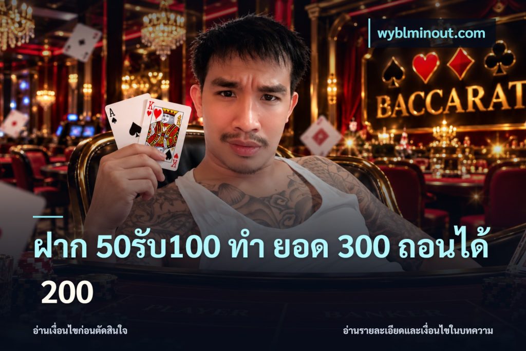 ฝาก 50รับ100 ทํา ยอด 300 ถอนได้ 200