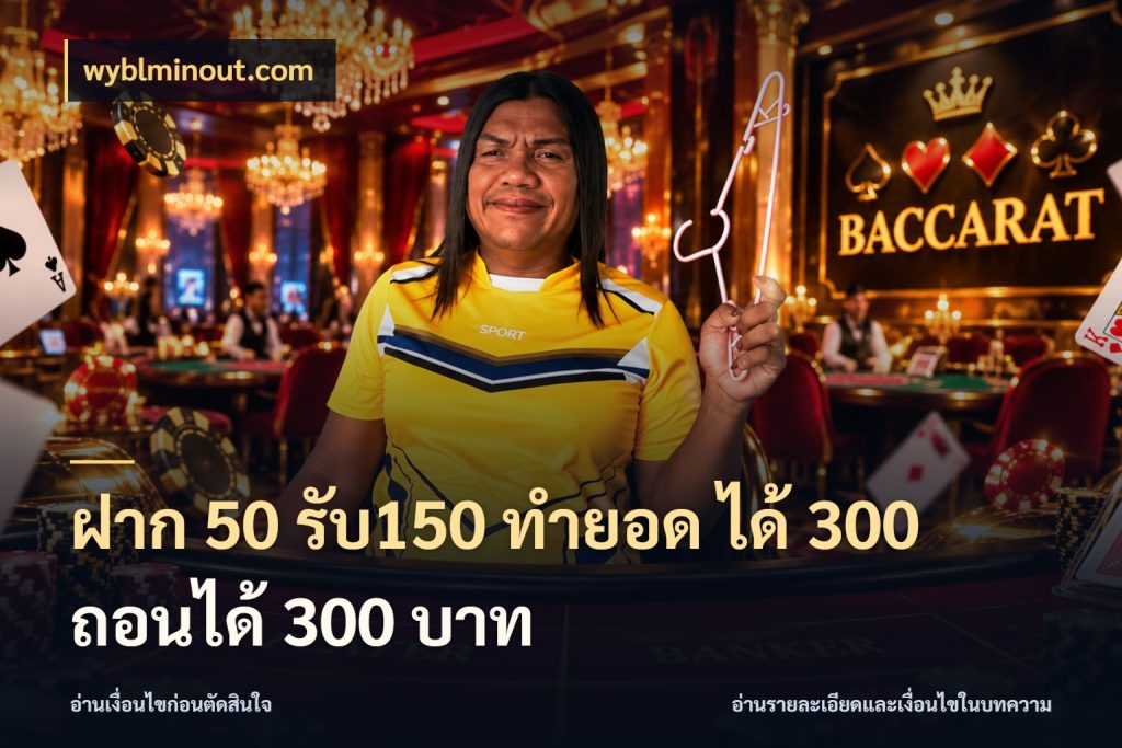 ฝาก 50 รับ150 ทำยอด ได้ 300 ถอนได้ 300 บาท เปิดมุมโปรให้เข้ากับเกมแนวโปรด สไตล์ wyblminout.com