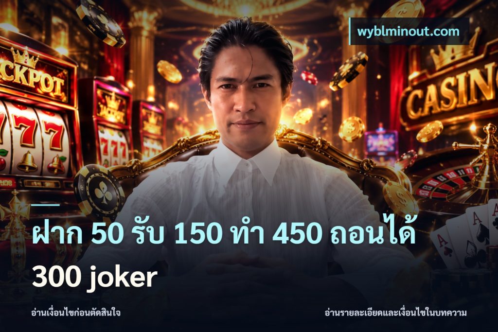 ฝาก 50 รับ 150 ทํา 450 ถอนได้ 300 joker