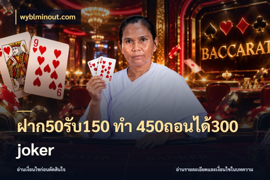 ฝาก50รับ150 ทํา 450ถอนได้300 joker เครดิตกับรูปแบบโปรที่ตรงใจ กับ wyblminout.com