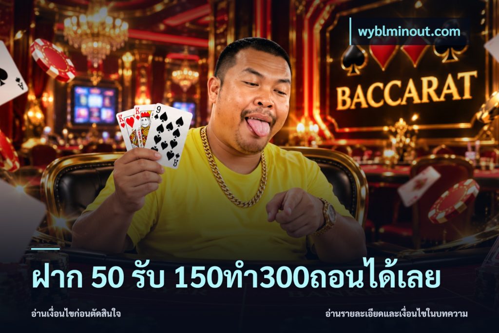 ฝาก 50 รับ 150ทำ300ถอนได้เลย