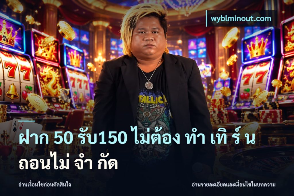 ฝาก 50 รับ150 ไม่ต้อง ทํา เทิ ร์ น ถอนไม่ จํา กัด
