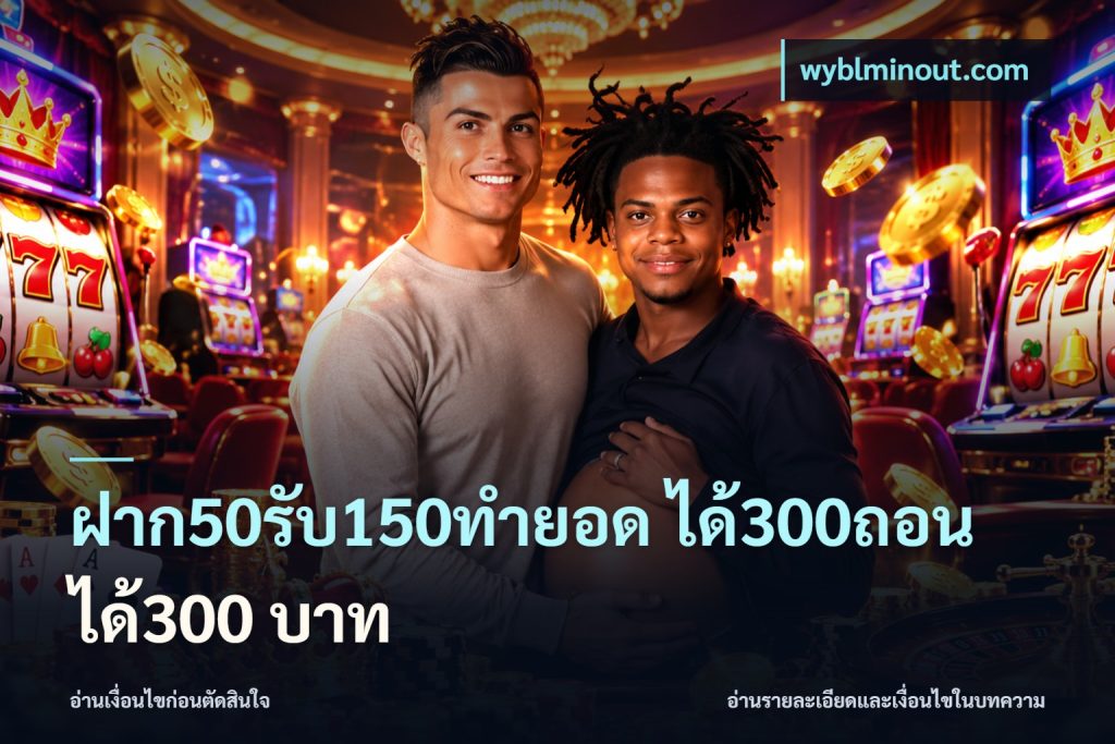 ฝาก50รับ150ทํายอด ได้300ถอนได้300 บาท