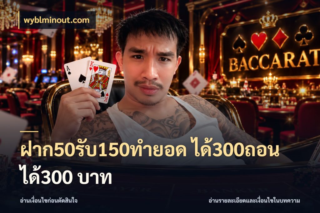 ฝาก50รับ150ทํายอด ได้300ถอนได้300 บาท รูปแบบโบนัสกับสิทธิ์ของสายเกม สไตล์ wyblminout.com