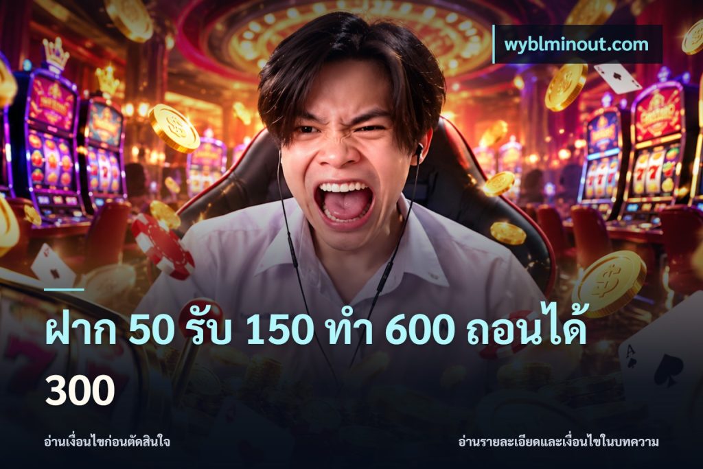 ฝาก 50 รับ 150 ทํา 600 ถอนได้ 300