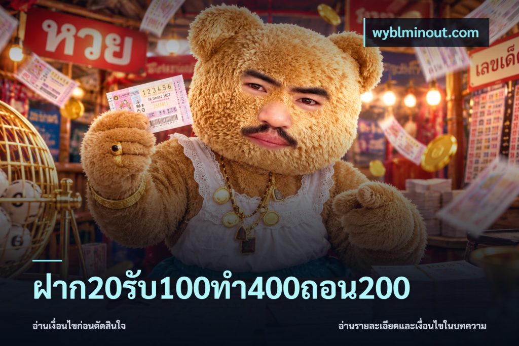 ฝาก20รับ100ทํา400ถอน200