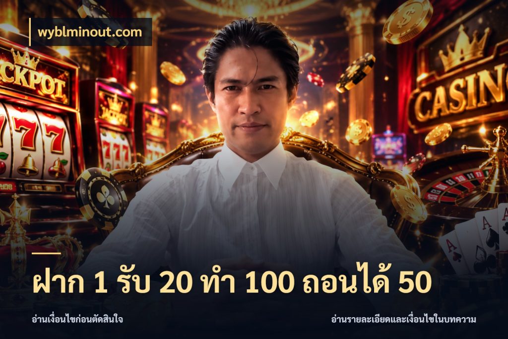 ฝาก 1 รับ 20 ทำ 100 ถอนได้ 50 จับประเด็นยอดรับก่อนเลือกความสนุก สไตล์ wyblminout.com