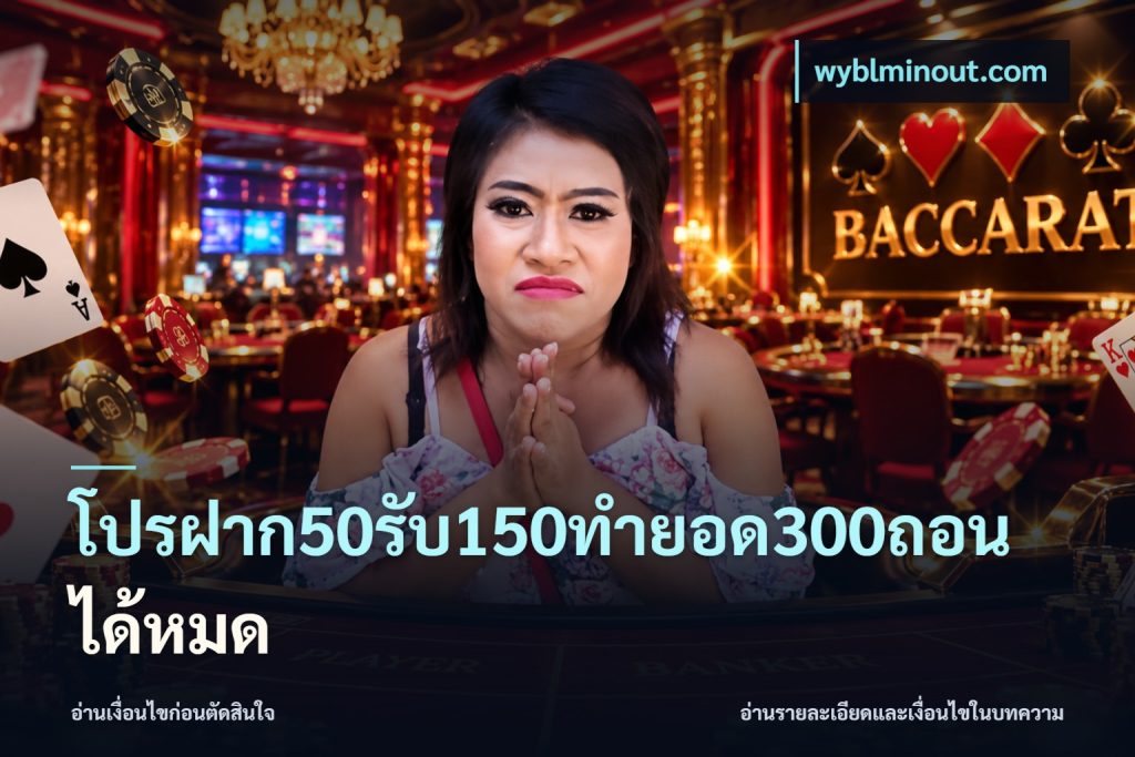 โปรฝาก50รับ150ทํายอด300ถอนได้หมด