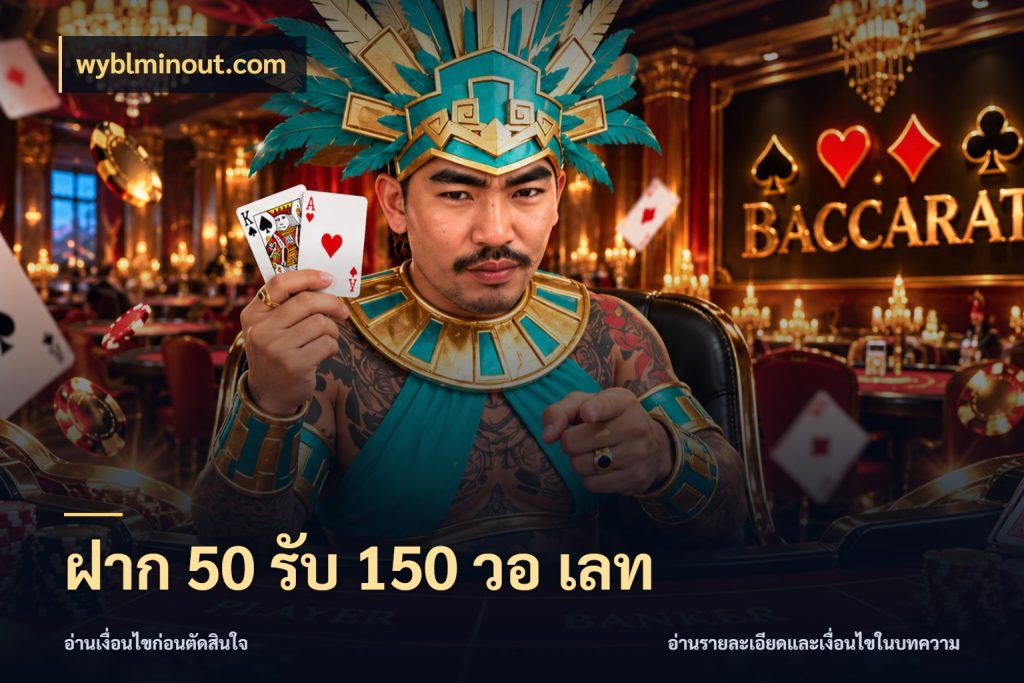 ฝาก 50 รับ 150 วอ เลท สีสันของโปรฝากและยอดรับ ในมุม wyblminout.com