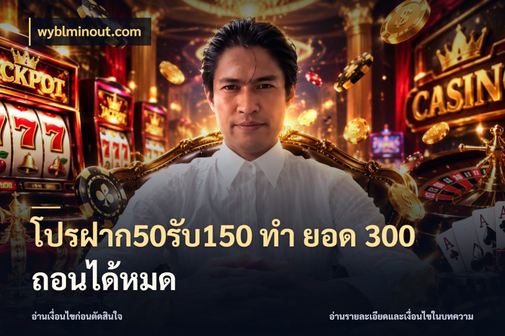 โปรฝาก50รับ150 ทํา ยอด 300 ถอนได้หมด โปรยอดรับที่สายเกมสนใจ กับ wyblminout.com