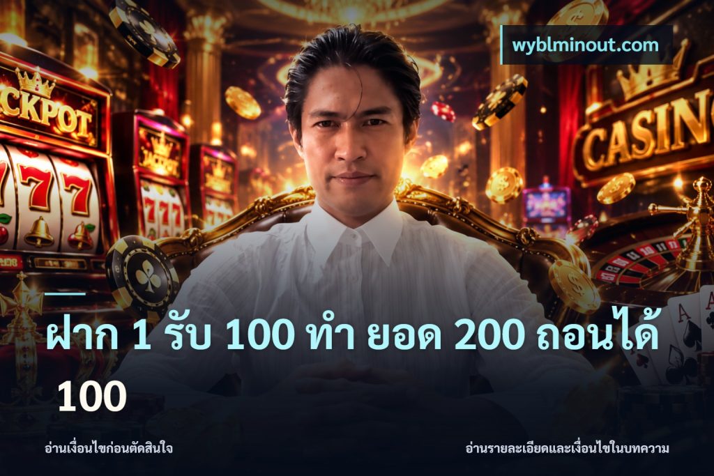 ฝาก 1 รับ 100 ทํา ยอด 200 ถอนได้ 100