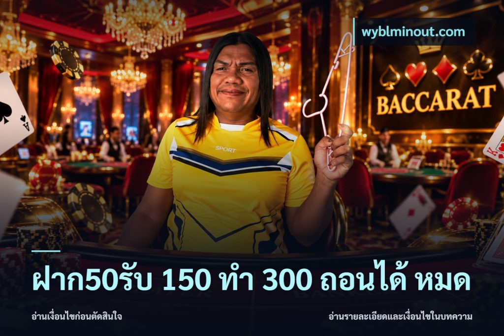 ฝาก50รับ 150 ทำ 300 ถอนได้ หมด