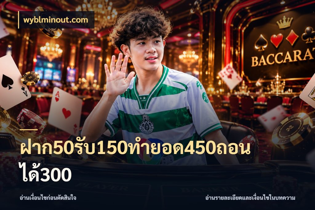 ฝาก50รับ150ทำยอด450ถอนได้300 เปิดมุมโปรให้เข้ากับเกมแนวโปรด ในมุม wyblminout.com