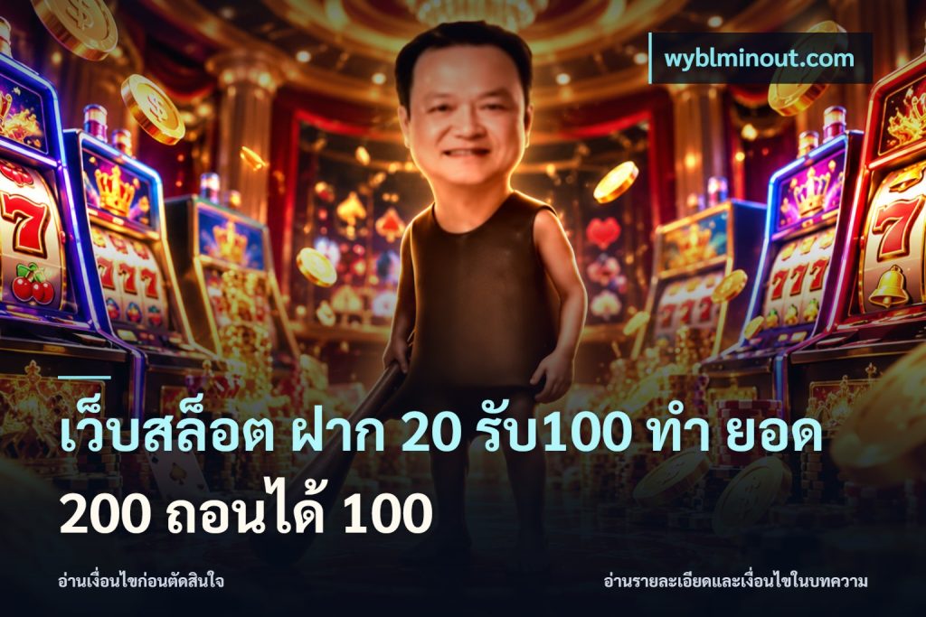 เว็บสล็อต ฝาก 20 รับ100 ทํา ยอด 200 ถอนได้ 100