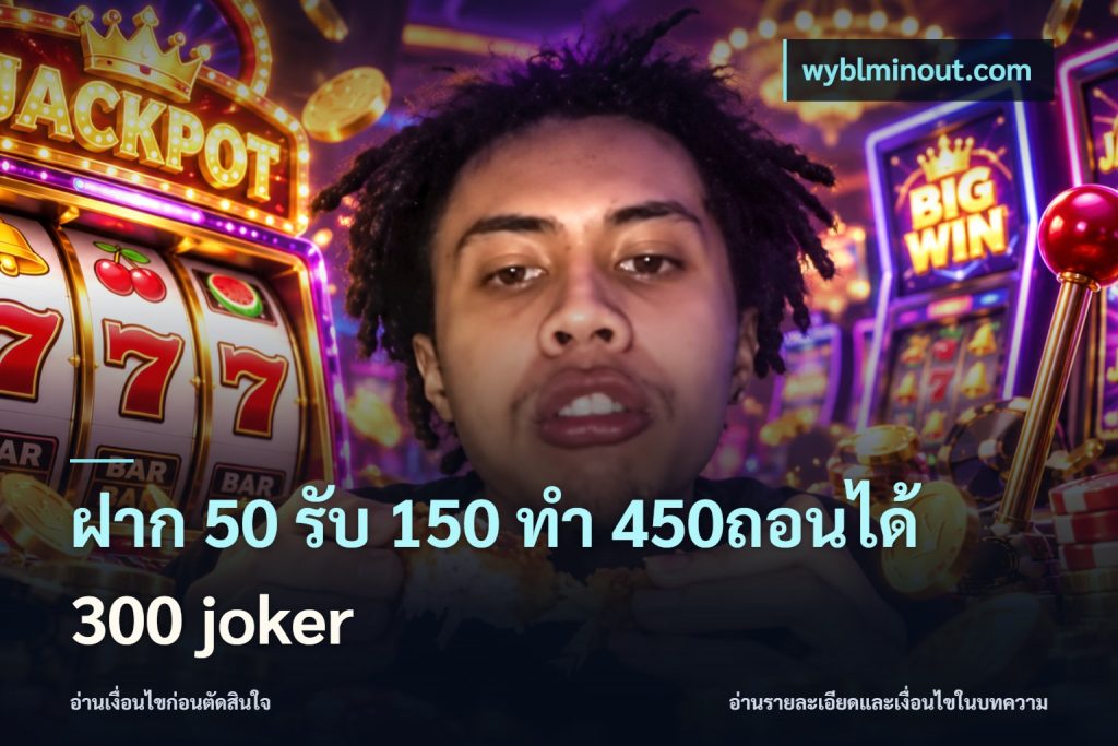 ฝาก 50 รับ 150 ทํา 450ถอนได้ 300 joker