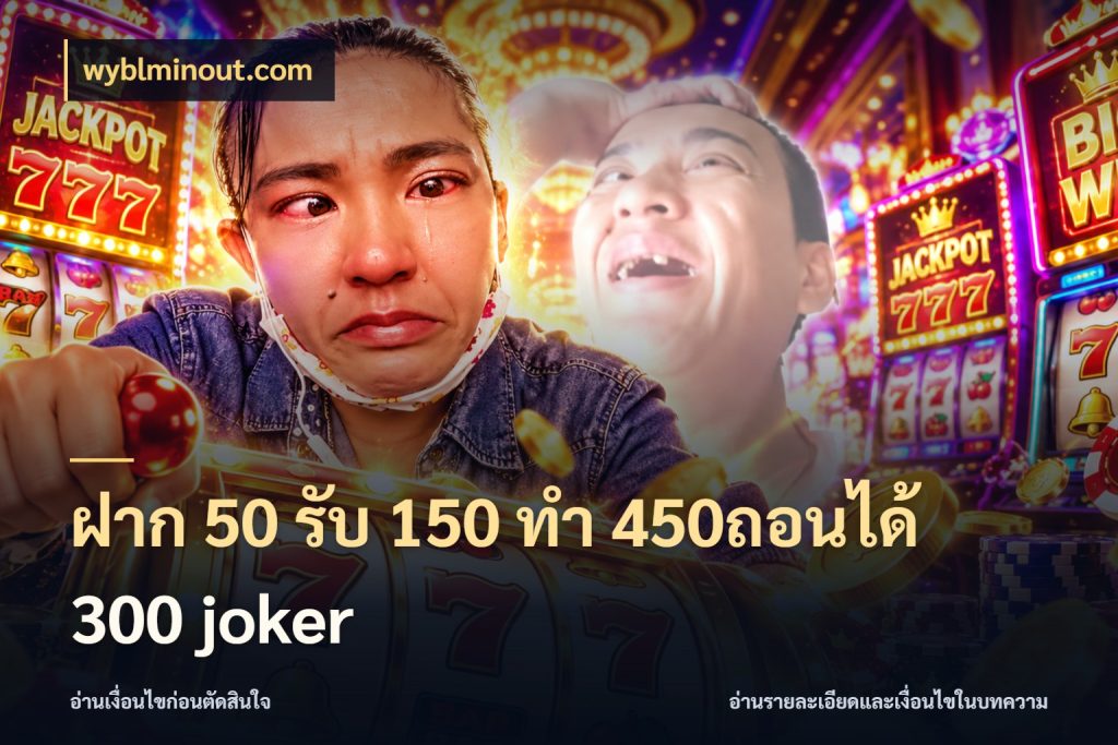 ฝาก 50 รับ 150 ทํา 450ถอนได้ 300 joker ยอดฝากและยอดรับในมุมของคนชอบลุ้น กับ wyblminout.com