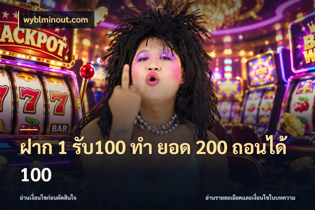 ฝาก 1 รับ100 ทํา ยอด 200 ถอนได้ 100 โปรยอดรับที่สายเกมสนใจ ในมุม wyblminout.com