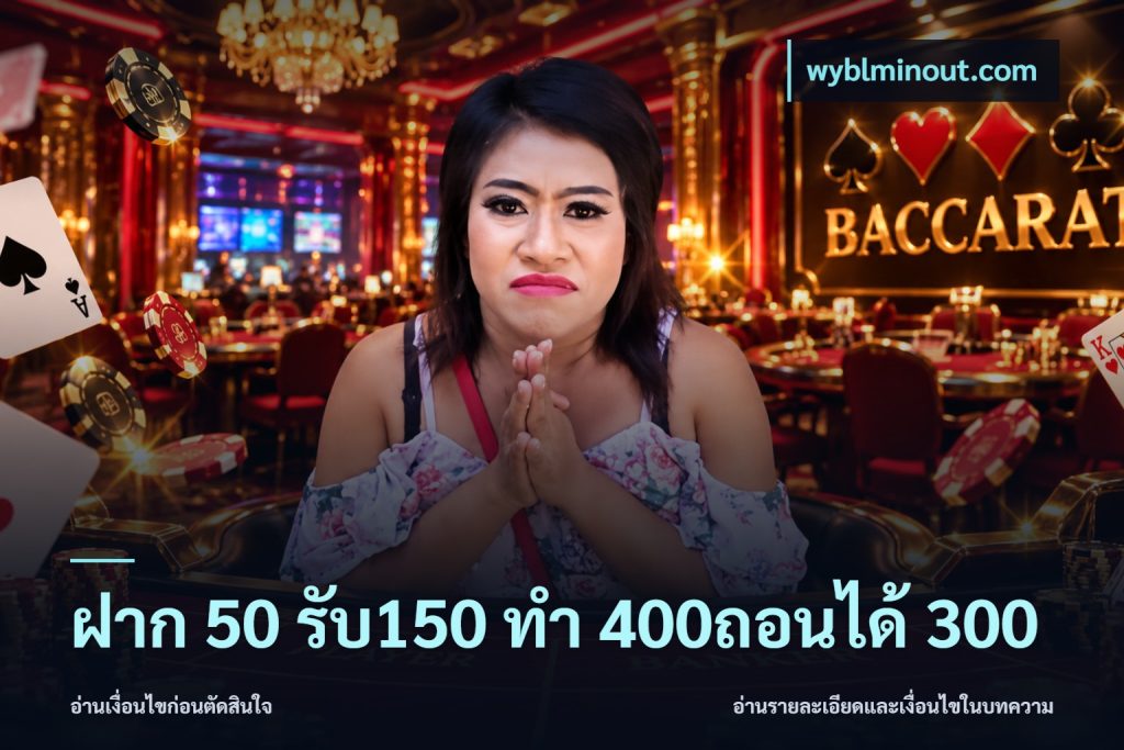 ฝาก 50 รับ150 ทํา 400ถอนได้ 300
